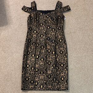 Elegant Black and Gold Women's Dress